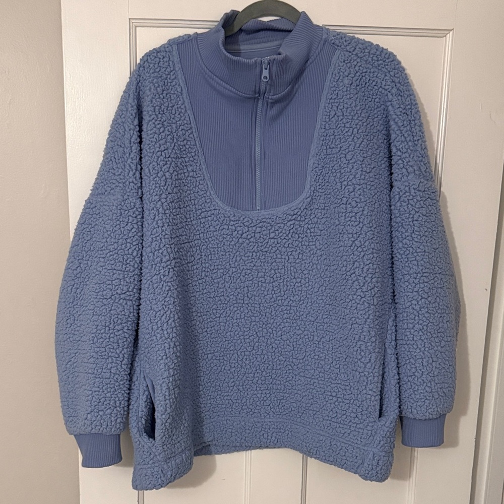 Aerie Blue Sherpa Sweatshirt